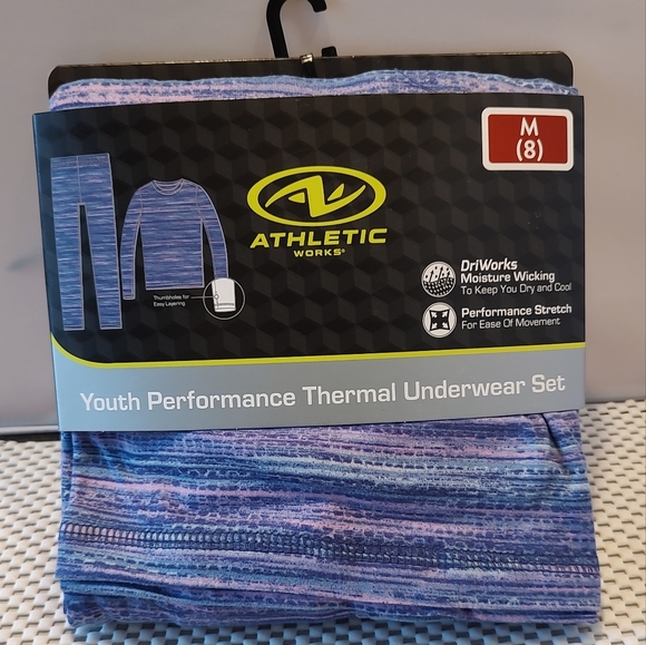 Youth Performance Thermal Underwear Set Athletic Works Girls Purple Pink - Picture 3 of 8